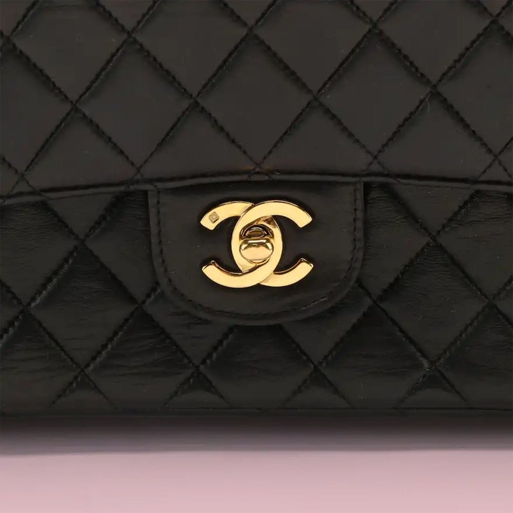 Chanel Vintage Brown Quilted Lambskin Top Handle Medium Flap Bag - Picture 4 of 8